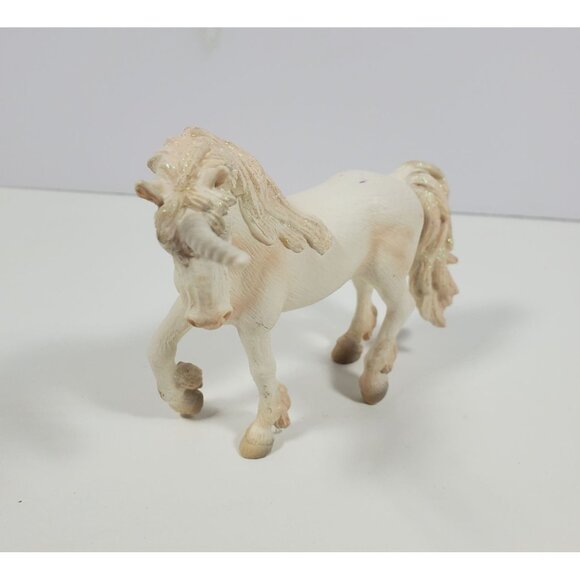 2004 Schleich White Unicorn Glitter Sparkle Mane And Tail Figurine 4 Inches - Picture 2 of 15